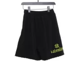 Tape-Print Ripped Shorts
