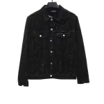 Balenciaga Mud Dyed All Over Printed Ripped Denim Jacket Reps