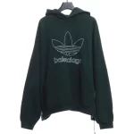 Joint dark green embroidered hoodie