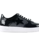 BapeSta Black Leather Shoes Reps