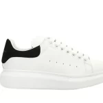 ALEXANDER MCQUEEN SUEDE-TRIMMED LEATHER EXAGGERATED-SOLE SNEAKERS-BLACK REPLICA