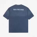 Balenciaga Back Blue Logo-print T-Shirt Reps