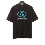 Balenciaga Distressed Washed Surf Print T-Shirt Reps