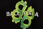 Balenciaga Green Painted Double B T-Shirt Reps