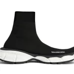 BALENCIAGA MEN'S 3XL SOCK RECYCLED KNIT SNEAKER IN BLACK