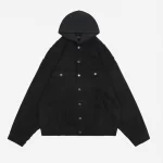 Balenciaga Patchwork Distressed Hooded Denim Jacket Reps