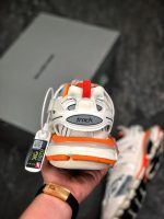 Balenciaga Track Sneaker in White and Orange Mesh and Nylon Reps10