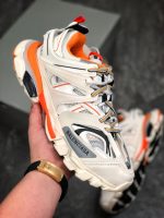 Balenciaga Track Sneaker in White and Orange Mesh and Nylon Reps10