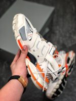 Balenciaga Track Sneaker in White and Orange Mesh and Nylon Reps10
