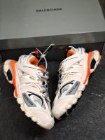 Balenciaga Track Sneaker in White and Orange Mesh and Nylon Reps10