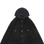 Balenciaga Patchwork Distressed Hooded Denim Jacket Reps