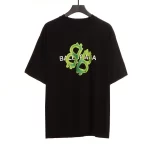 Balenciaga Green Painted Double B T-Shirt Reps
