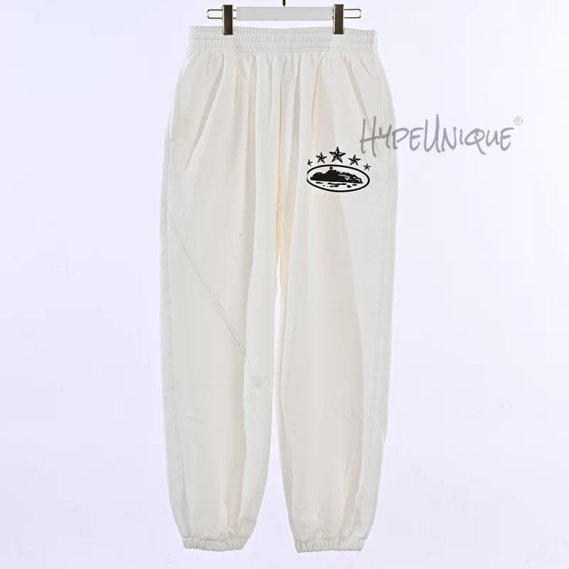 Corteiz 5 Starz Alcatraz Bottoms White