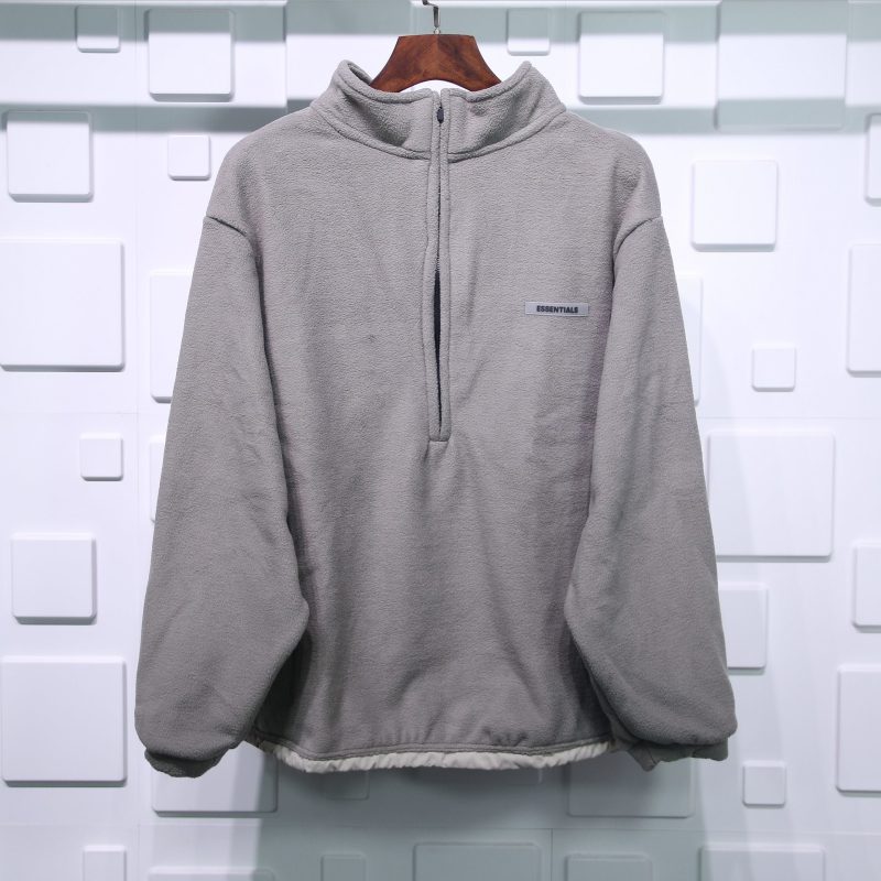 fear of god essentials polar fleece half zip sweater 00016