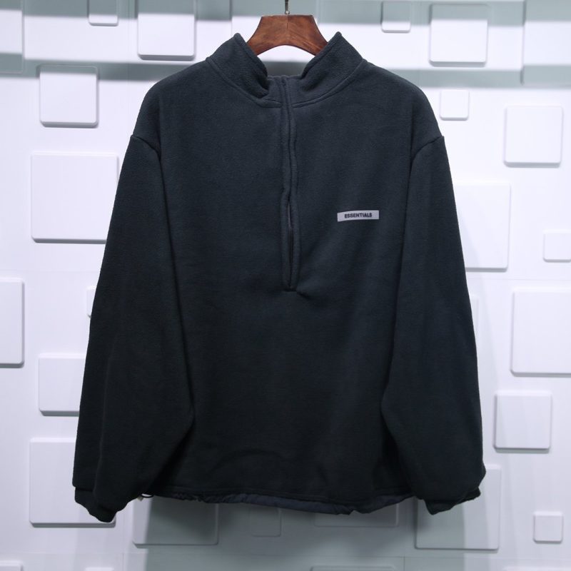 fear of god essentials polar fleece half zip sweater 00032