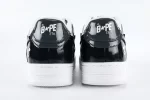 A Bathing Ape Bape Sta Black Leather Shoes