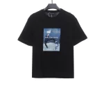 Abstract Figure Stamp Print Short Sleeves Reps