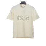 Big Letter Flocking Short Sleeve Coffee Color