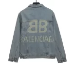 Balenciaga Double B Graffiti Luminous Denim Jacket Replica