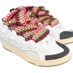 Lanvin Curb Leather and Glitter Sneakers 'White' REPS