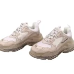 Men's Triple S Mesh & Leather Sneakers White Replica