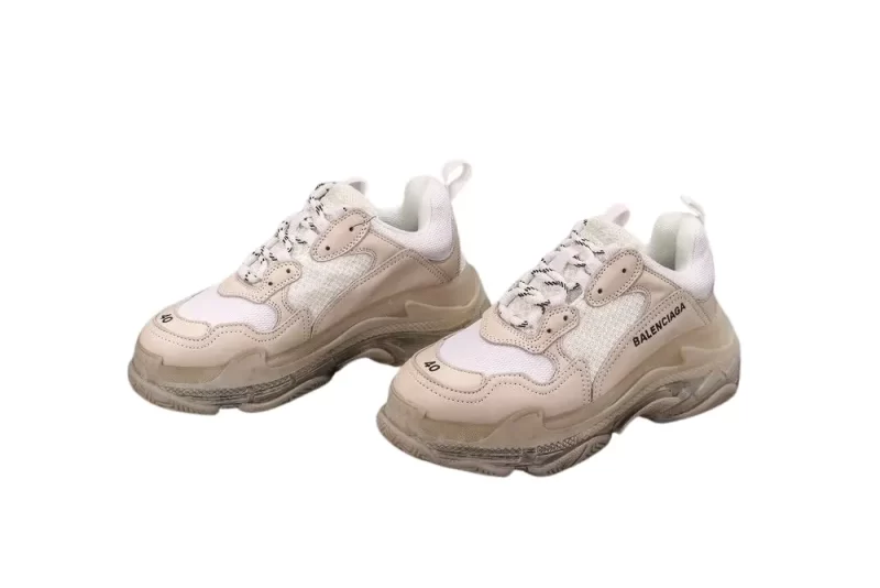 mens triple s mesh leather sneakers white replica