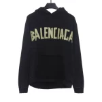 Distressed Wrecked Double B Tape Letter Hoodie