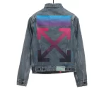 Gradient Arrows Wash Destroyed Denim Jacket