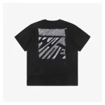 Off White Irregular Lines Flying Thread Embroidery T-Shirt Reps