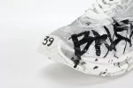 Runner Graffiti Sneaker in white and black mesh and nylon