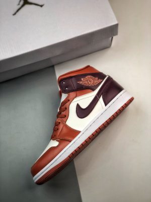 Air Jordan 1 Mid Dusty Peach Night Maroon Womens Product 1 1