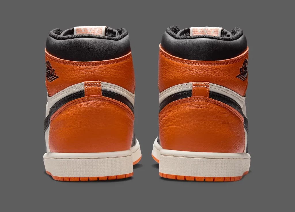 Heel view of Jordan 1 Shattered Backboard 2025 replica