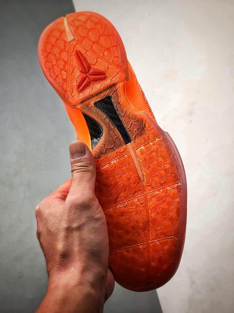 Outsole pattern of Nike Kobe 6 Protro Total Orange Fake Sneakers