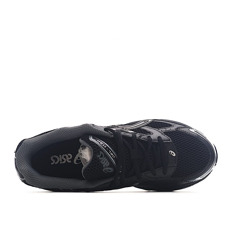 ASICS Gel-1130 Black Pure Silver Replica Tongue and Laces Close-Up
