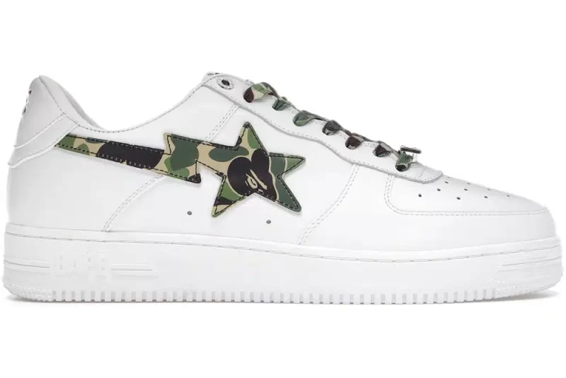 A Bathing Ape Bape Sta Low White ABC Camo Green Product