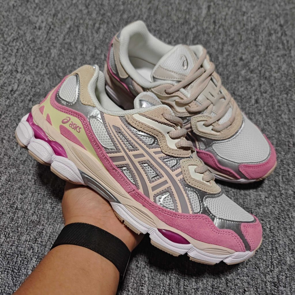 asics gel nyc cream pink reps durable sneakers