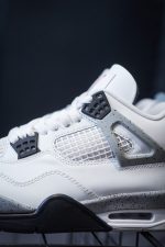 Medial side of Jordan 4 White Cement