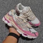 asics gel nyc cream pink reps durable sneakers