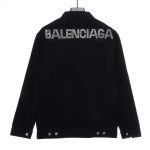 Denim Long Sleeve Jacket with Hot Diamond Back