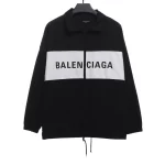 Denim Panel Black and White Trench Coat