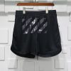 off white twill print shorts