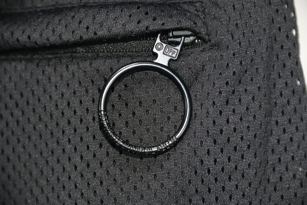 off white twill print shorts