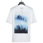 Forest cloud sea print T-shirt (White/Black)