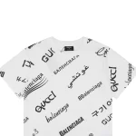 Balenciaga Co-branded Twill Multi-Label Barrage Print T-Shirt Reps
