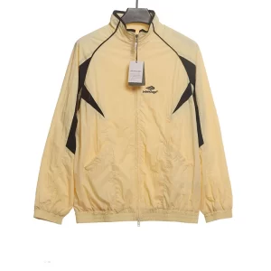 Balenciaga Contrast Color Patchwork Stand Collar Jacket Reps