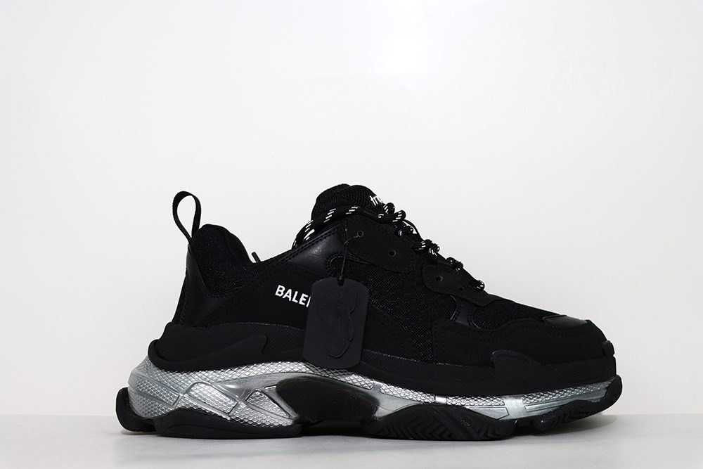 balenciaga triple s snekaer black silver