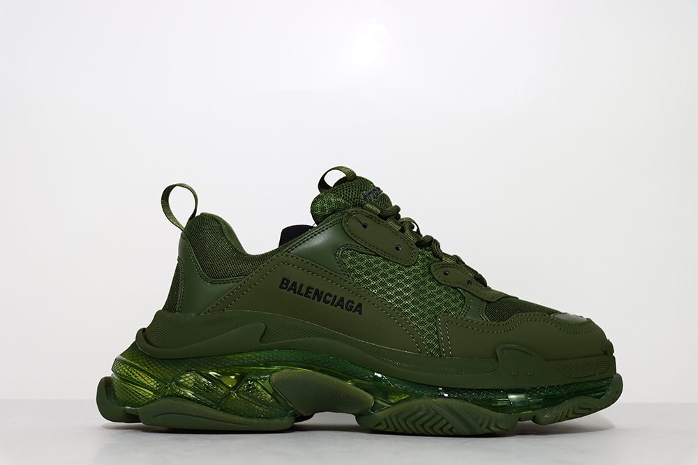 balenciaga triple s snekaer dark green