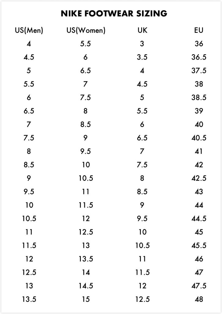 NikeSizeChart 725x1024 1