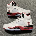 Air Jordan 5 Fire Red Black Tongue heel and sole design