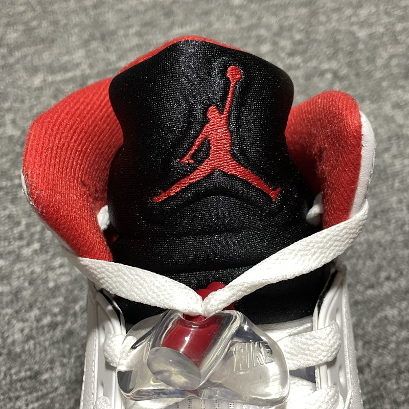 Air Jordan 5 Fire Red Black Tongue retro sneakers collection display